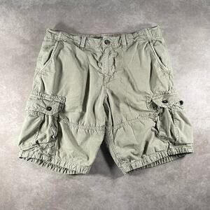 American Eagle Outfitters Tan Outdoors Cargo Shorts 37” Longboard Utility Y2K
